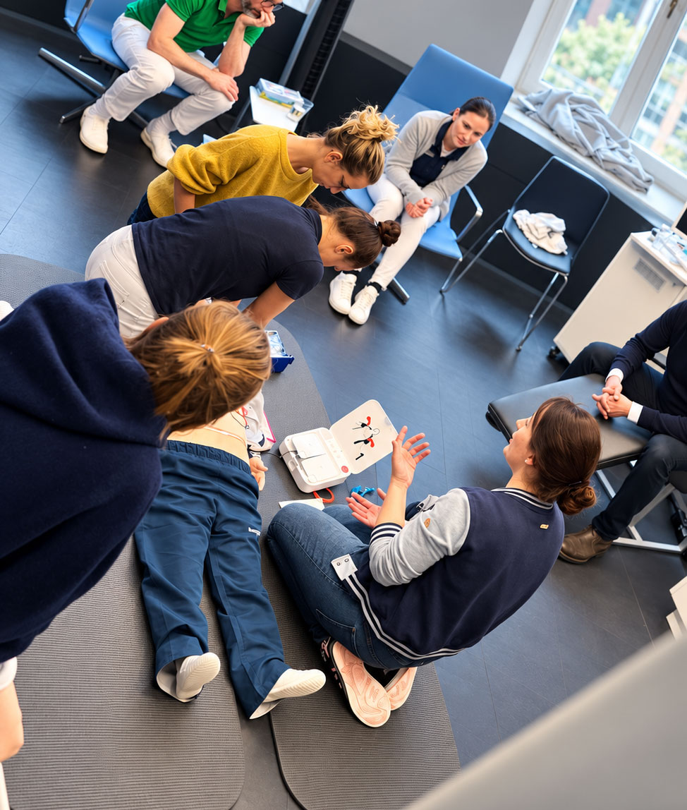 Team bespricht gemeinsam die Erkenntnisse nach einer Übung